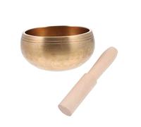 UPKOCH Copper Singing Bowl Set 8cm Diameter Flat Base and Cross Striker, Meditation Sound Bowl Peach Wood Mallet for Healing Music and Mindfulness