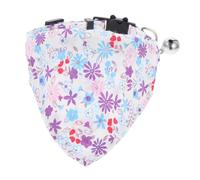 UPKOCH Cotton Cat Bib and Decorative Dog Bib Adjustable Triangle Scarf Collar 1cm Width 20-28cm for Pets Blue White Floral Pattern Puppy Accessory