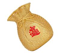 UPKOCH Creative Chinese Style Golden Resin Saving Pot Coin Box Desktop Ornament Small Money Bag Design for Organizing Spare Change and Bills Decorative Piggy Bank for Adults