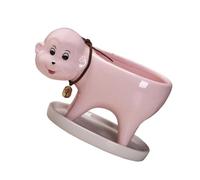 UPKOCH Creative Monkey Ceramic Planter with Saucer Cute Cartoon Succulent Flower Pot for Indoor Gardening Ceramic Material for Home Office Garden Decoration Gift for Plant Lovers