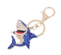 UPKOCH Creative Rhinestone Shark Key Chain Bag Ornament Pendant for Friends Decorative Ocean Style Keyring Suitable for Bags Backpacks and Car Keys