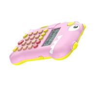 UPKOCH Cute Cartoon Dinosaur Shaped Calculator Early Education Machine with Math Games Timing Function Music Sound Effects Interactive Learning for Elementary Students Pink Intelligent