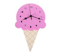 UPKOCH Cute Ice Cream Wall Clock for Boy Girl Silent Non-ticking Design Fun Decorative Timepiece for Boy Girl's Room Educational Learning Tool Playroom Decor
