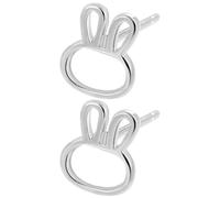 UPKOCH Cute Silver Bunny Earrings for Women, Minimalist Hollow Rabbit Design, Decorative Small Ear Jewelry for Daily Wear and