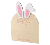 UPKOCH DIY Footprint Keepsake Kit Easter Bunny Themed Wooden Frame for Newborn Hand and Footprint Art for Showers and First Easter Celebrations