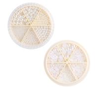 UPKOCH DIY Manicure Pearl Decor in Semicircle round Shapes with Imitation Pearls 2 Boxes Beige Colour for Nail Art Accessories Suitable for Cell Phone's Case and Glasses Decoration