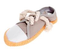 UPKOCH Dog Chewing Squeaky Shoe Shape Teeth Cleaning Interactive Chew for Positive Behaviour Reinforcement Grey 10.2 X 3.9 X 2.8 Inches