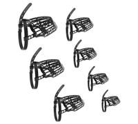 UPKOCH Dog Muzzle Set 7pcs Plastic Basket with Adjustable Pu Leather Strap Anti-bite Mouth Cover for Large Dogs Black Training Safety Mask for Huskies and Golden Retrievers