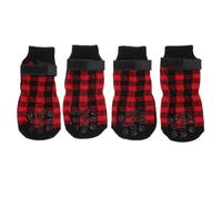 UPKOCH Dog Stocking Non-slip PET Socks Christmas Themed 4pcs Cotton | Warm Footwear, Protects Paws from Cold Snow Ice, Quiet Steps, Floor Safe, Stylish and Lovely