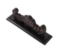 UPKOCH Double Slot Bamboo Flute Display Rack with Carved Relief Design Stable Wooden Stand for Two Flutes Stylish Desktop Organizer for Music Rooms and Offices