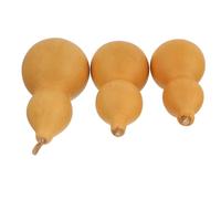 UPKOCH Dried Gourds 3pcs Natural Gourd Shape Ornament DIY Painting Wood Peg Doll for Crafts Arts Chinese Gourd Bottle Feng Shui Lu Ornament 9-12CM