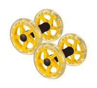 UPKOCH Dual-wheel Fitness Tummy Shaping Wheel for Men Women Non-slip Handles Stable Core Strengthening Exercise Device for Home Use Portable Yellow Abdominal Trainer for Weight Loss