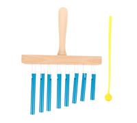 UPKOCH Eight-tone Tabletop Wind Chime Percussion Instrument for Boys and Girls with Solid Aluminum Bars and Mallet, Blue Desktop Wind Bell for Beginner Music Education and Band Accompaniment