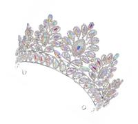 UPKOCH Elegant Handmade Alloy Rhinestone Crown Hair Decor Headband for Celebration and Thanksgiving, Silver Tiara with Luxurious Temperament and Delicate Design