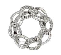 UPKOCH Elegant Silver Scarf Ring Buckle with Smooth Surface Multipurpose Silk Scarf Clasp Clip for Cardigan Dress Wrap Holder and Clothing Decoration Suitable for Weddings Parties and