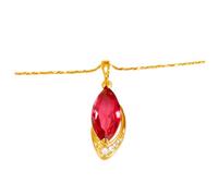 UPKOCH Elegant Synthetic Red Gem Necklace Beautiful Pendant for Valentine's Day Confession Moments Shining Necklace for Women