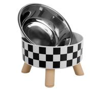 UPKOCH Elevated Stainless Steel Cat Bowl Raised Feeding Dish for Cats Dogs Anti-spill Design Whisker-friendly Easy to Clean Portion Control Stability