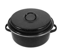 UPKOCH Enameled Roasting Pan with Lid Cooking Pot for Even Heating Wear Resistant Kitchen Roasted Pan for Sweet Potatoes Barbecue and Daily Use