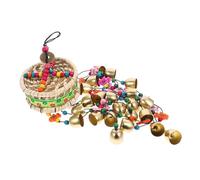UPKOCH Ethnic Style Copper Wind Chime Ornament for Home Decor Outdoor Garden Hanging Bell Pendant Handmade Embroidered Leaf Design and Decorative Wind Bell