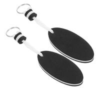 UPKOCH EVA Floating Key Ring Pair, Buoyant Boat and Car Key Holder | 2 Piece Black Set, Rope-attached Design, Kayak and Poolside Use, for Water Sports Enthusiasts and Sailors