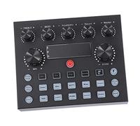 UPKOCH External Sound Card with Professional Independent Reverb Adjustment for Computer and Tablet and Colourful LED Lights Iron Shell for Live Singing and Streaming