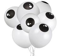 UPKOCH Eyeball Decorative Balloons - 100pcs 5 Inch White Latex Balloons, Spooky Octopus for Halloween Party Decorations