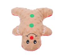 UPKOCH Festive Christmas Dog Plush Gingerbread Man Chew Resistant Squeaky Puppy Bite Stuffed Animal for Heavy Chewers Holiday Present