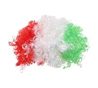 UPKOCH Fluffy Afro Clown Wig: Football Supporter Mexico Flag Color Fluffy Wig Sports Fans Dress Up Clown Costume Accessories for Men Women