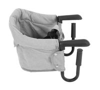 UPKOCH Foldable Chair Grey Clip High Chair with Oxford Cloth Portable Hook Seat for Travel and Dining Quick Installation with Rear Storage Bag for Wipes and Snacks