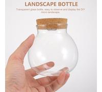 UPKOCH Glass Fish Tank Ecological Bottle with Smooth Surface and LED Light for Miniature Landscape and Aquarium Decoration 4.1 Inch Cylindrical Glass