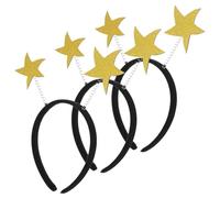 UPKOCH Glitter Star Hairbands 3PCs - Shimmer Sequin Headbands for Women Girls, Unisex Party Hair Accessories with Felt Comfort Fit (Gold)