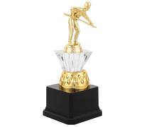 UPKOCH Gold Plastic Billiards Trophy for Pool Table Competitions, Snooker Champion Award with Black Base, 8 Inch Sports Party Prize for Pool Game Winners