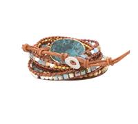 UPKOCH Golden Bohemia Style Natural Stone Beaded Bracelet Lightweight Woven Jewelry for Women Lady Lover