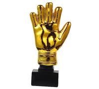 UPKOCH Golden Plating Soccer Trophy with Base Glove Shaped Resin Award for Goalkeeper Durable and Adult Prize for School Office Kindergarten Soccer Matches