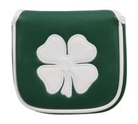 UPKOCH Golf Putter Cover Pu Leather Square Club Sleeve with Light Green Four-leaf Pattern Single Piece Golf Rod Protector