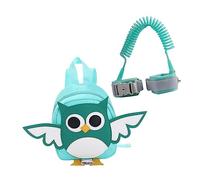 UPKOCH Green Cartoon Owl Pattern Kids Mini Backpack with Anti-Lost Detachable Leash and Wrist Link for Toddlers Safety Walking Bag for Boys and Girls