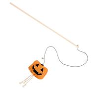 UPKOCH Halloween Cat Teasing Wand with Bell Pumpkin Lantern Interactive for Indoor Cats Kitten Boredom Relief Pet Teaser Stick
