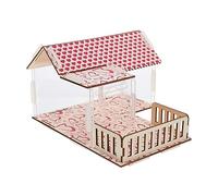 UPKOCH Hamster Hideout House Small Pets Double Layer Villa with Transparent Acrylic Safe Wood Climbing Ladder and Bite Resistant Design for Guinea Pig and Small Animals Hiding and Playing