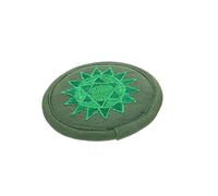 UPKOCH Handmade Nepalese Embroidered Tea Pot Mat Small 10cm Green Meditation Sound Bowl Pad Decorative Seven Chakra Coaster