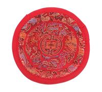 UPKOCH Handmade Nepalese Singing Bowl Cushion Pad Portable Hand-sewn Cotton Cloth Material, Unique Red Buddhist Sound Bowl Mat for Meditation and Ritual Use