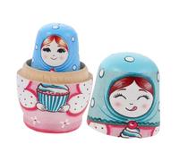 UPKOCH Handmade Russian Nesting Dolls Set Wooden Matryoshka Stacking Hand Painted Traditional Russian Decor Educational Logic and Motor Skills Development for Home Display