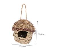 UPKOCH Handmade Straw Bird Nest Shelter for Eco Friendly Bird House with Hangable Design Outdoor Decorative Roosting Box Khaki