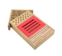 UPKOCH Handmade Wooden Bee Hive with Nesting Bee Hotel for Garden Pollination Insect Habitat and Protection Natural Wooden House and Beneficial Creatures