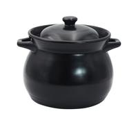 UPKOCH Heat-Resistant Ceramic Rice Pot 1.1l Capacity Black Casserole for Braised Chicken Cooking in Restaurant and Hotel Use