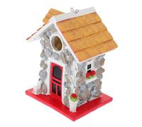 UPKOCH Heavy-duty Resin Nesting Box for Small Birds Weather-resistant Outdoor Hanging Birdhouse Stable Garden Decor for Backyard Trees Balconies Windowsills