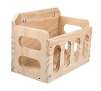 UPKOCH Hollow Wood Rabbit Feeder Bunny Hay Rack for Rabbits Storage Container Wood Stand