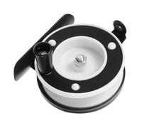 UPKOCH Ice Fishing Reel Durable Plastic Fly Fishing Wheel for Rivers and Lakes Black and White Color