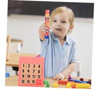 UPKOCH Intelligence Development Number Sliding Puzzle Preschool Math Learning Board Bright Colors and Smooth Surface for Cognitive and Skill Training Pink Basic Edition