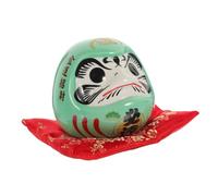 UPKOCH Japanese Dharma Piggy Bank Green Ceramic Money Jar with Large Capacity for Coins and Bills Adorable Desktop Coin Saving Box for Adults and Creative Decoration and Gift