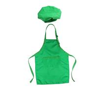 UPKOCH Kids Chef Hat and Apron Set for Children Age 7-13, Green Cooking and Baking Playwear, Sturdy Kids Kitchen Cooking Accessory for Painting and Party Activities